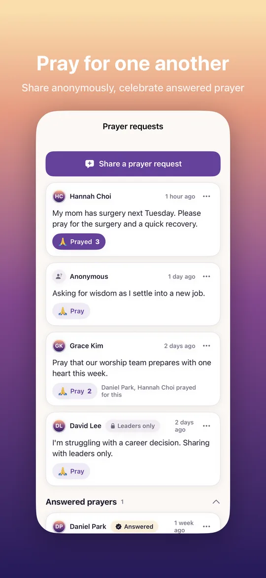 Prayer requests
